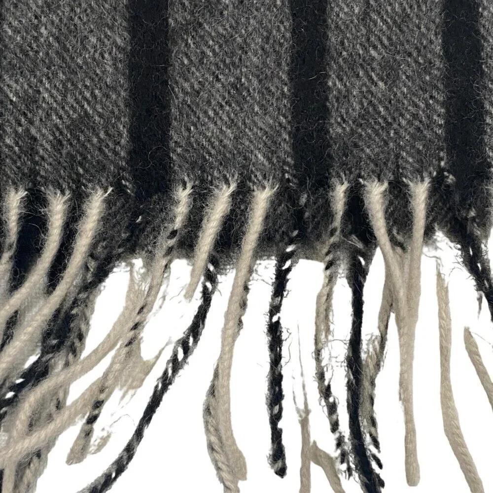 Louisa Perini cashmere fringed scarf plaid unisex